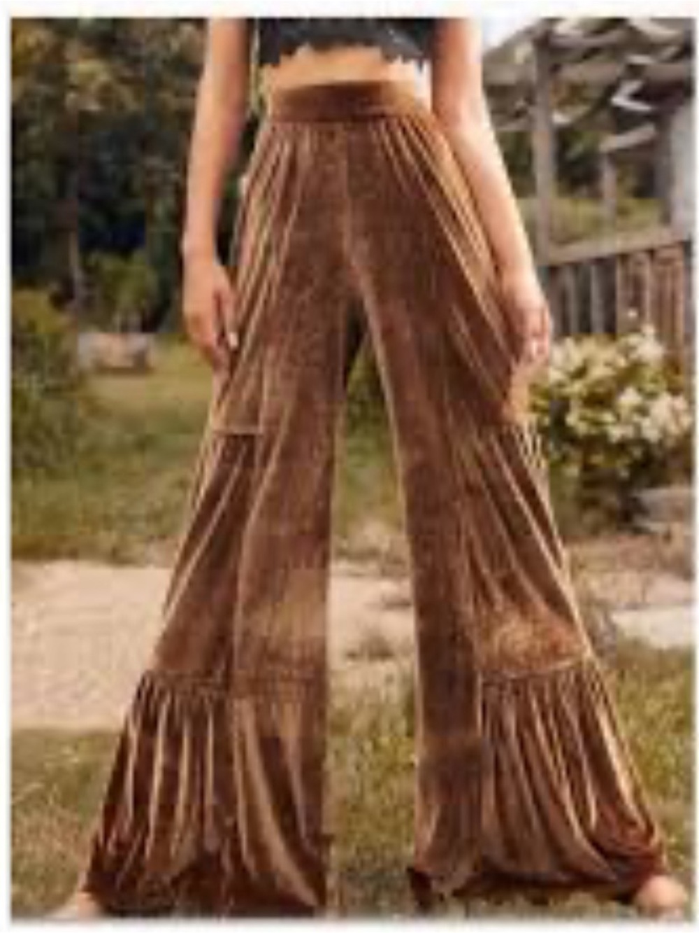 Luukse Brown Tier Velvet Pants Size S